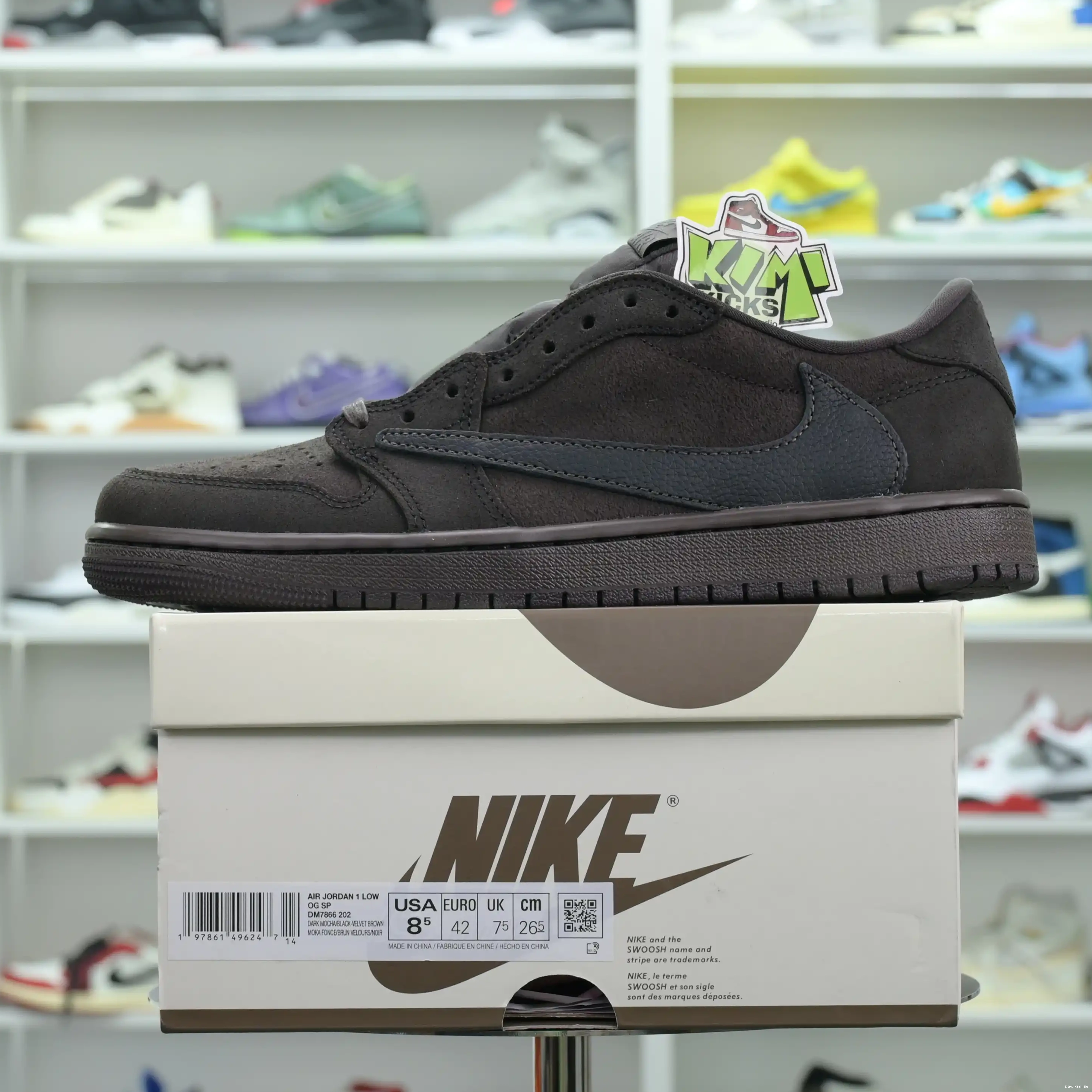 Jordan Kimikick Jordan Air Scott Travis 1 Low Brown” OG“Velvet x 0408
